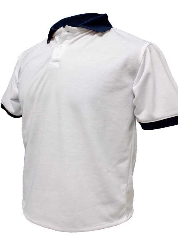 POLO BLANCA CUELLO NEGRO