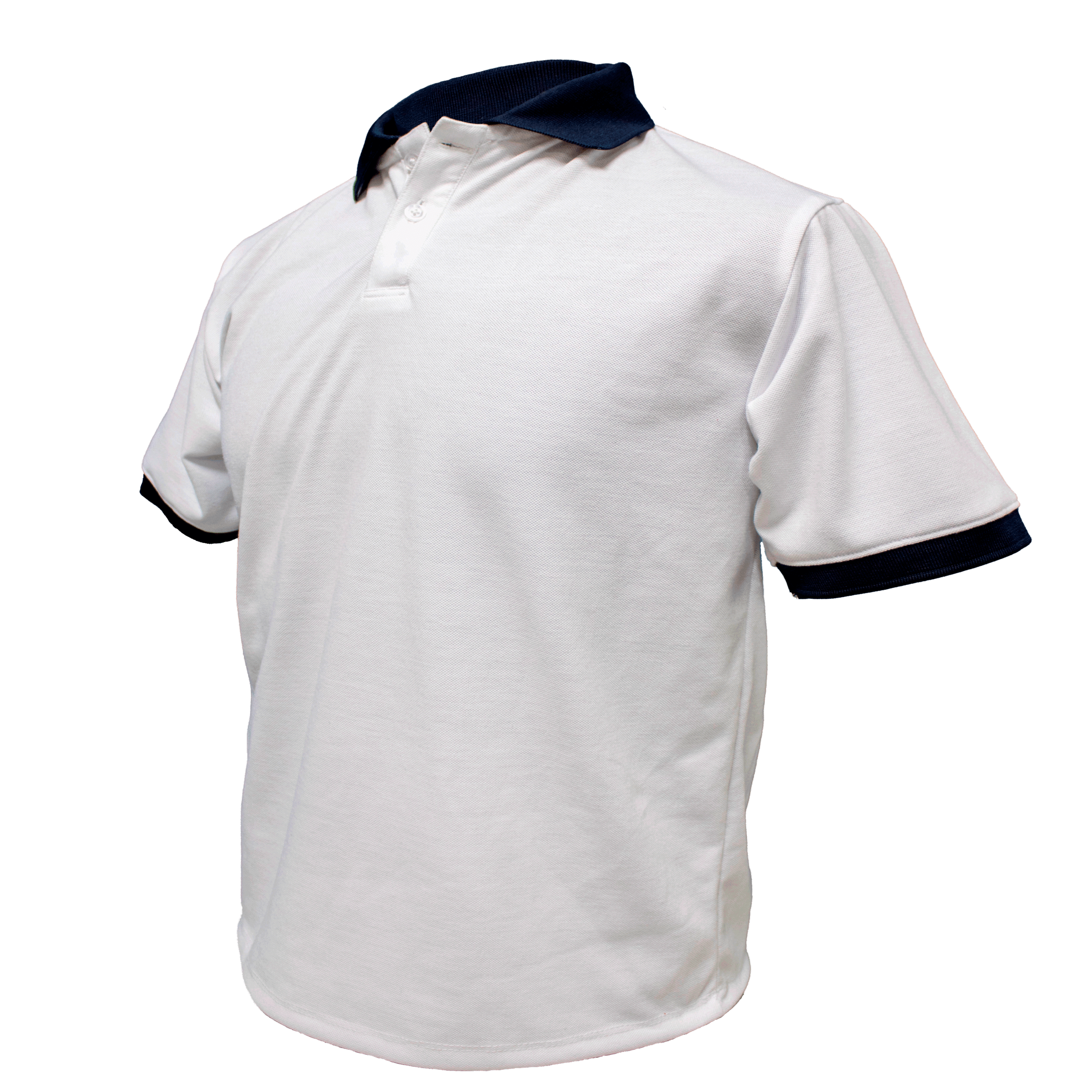 POLO BLANCA CUELLO NEGRO