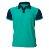 POLO VERDE CUELLO AZUL