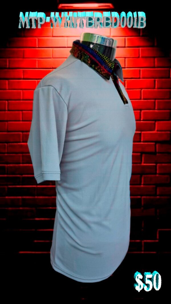 Camisa Polo Blanca Cuello Típico Rojo - Imagen 2