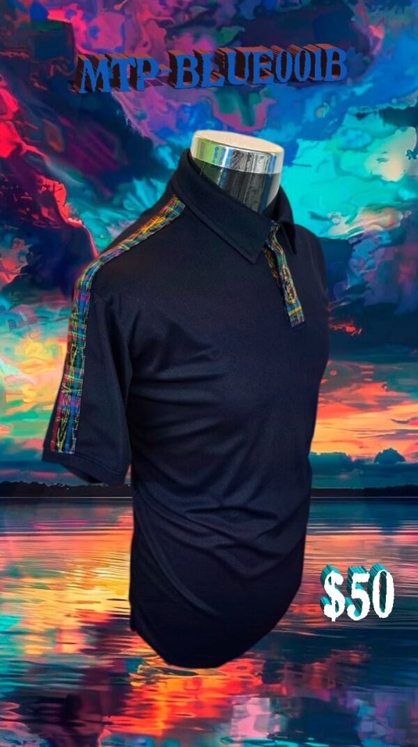 Camisa Polo Azul con Hombrera Típica - Imagen 2
