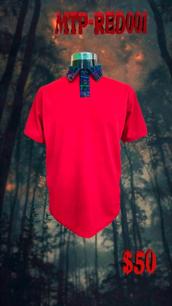 Camisa Polo Roja con Cuello Típico